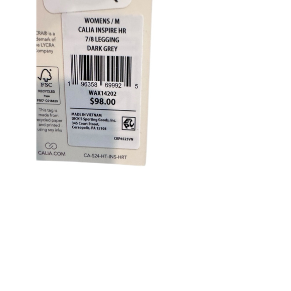 Women's CALIA inspire Leggings Size M Gray 7/8 Length. E22 - Picture 5 of 5